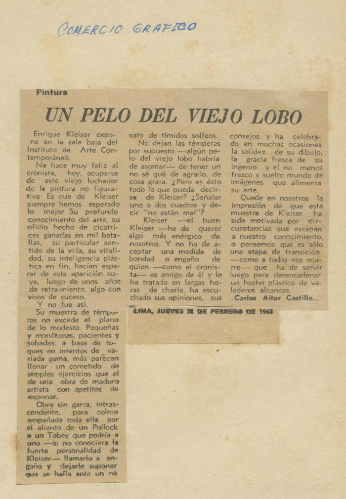 "Un pelo del viejo lobo"