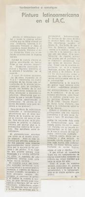 "Pintura latinoamericana en el IAC"
