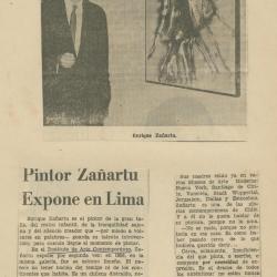 "Pintor Zañartu expone en Lima"