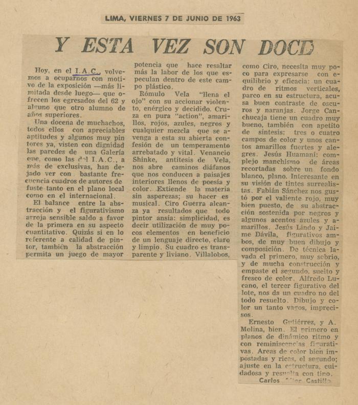 "Y esta vez son doce"