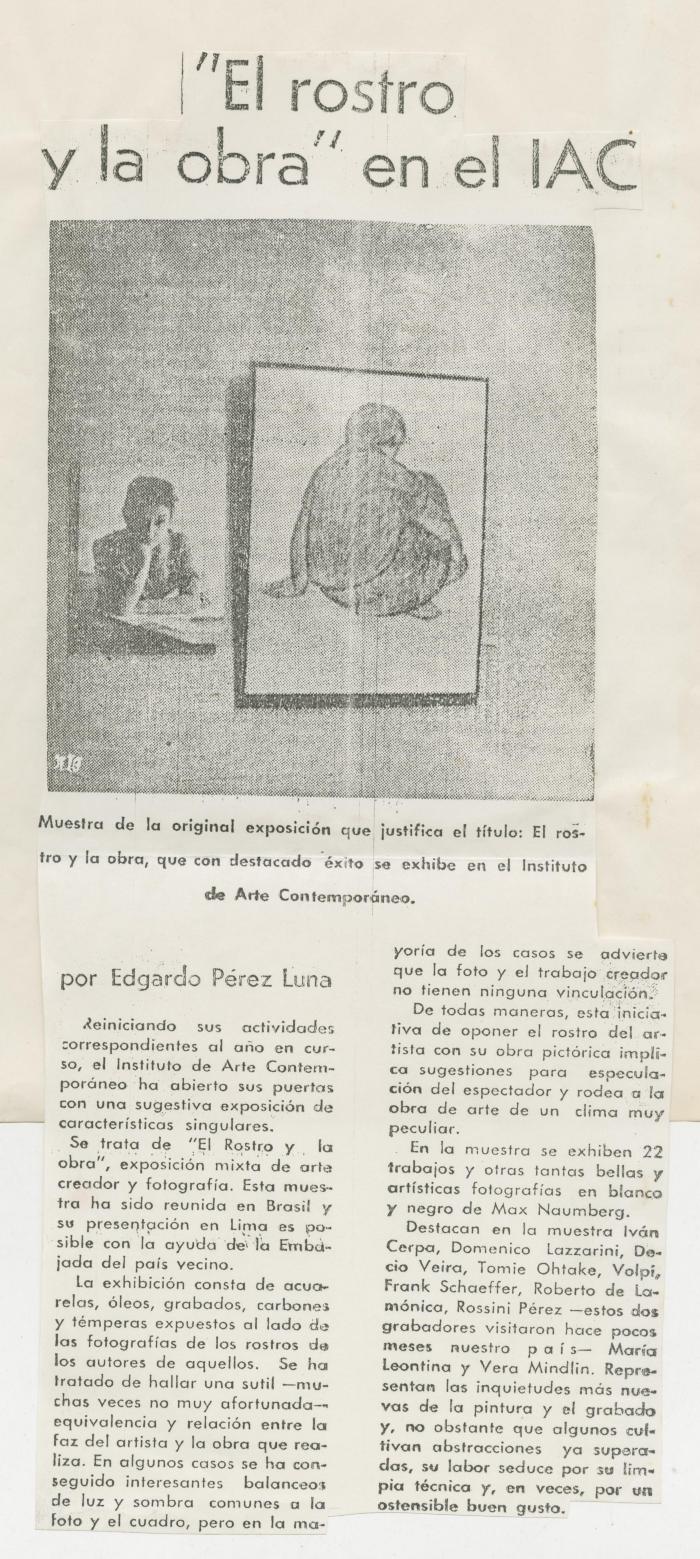 "El rostro y la obra" en el IAC