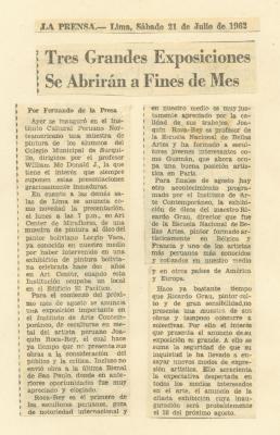 "Tres grandes exposiciones se abrirán a fines de mes"