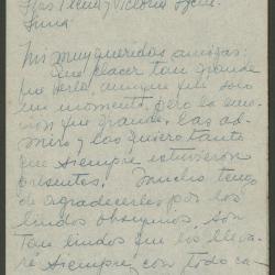 Carta de amistad para Elena y Victoria Izcue de Marina Núñez del Prado