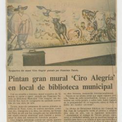 "Pintan gran mural "Ciro Alegría" en local de biblioteca municipal"