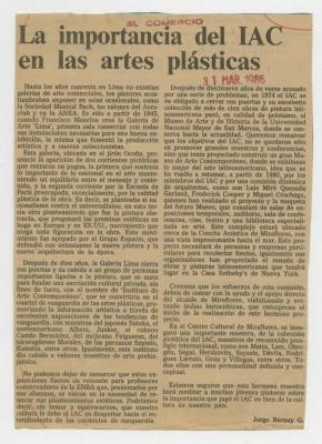 "La importancia del IAC en las artes plásticas"