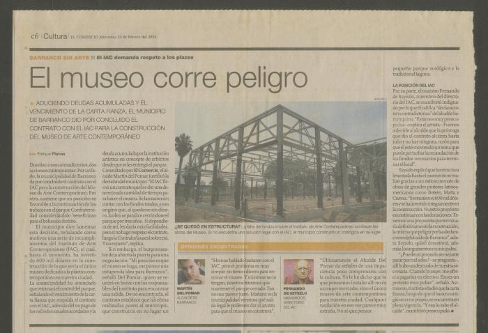 "El museo corre peligro"