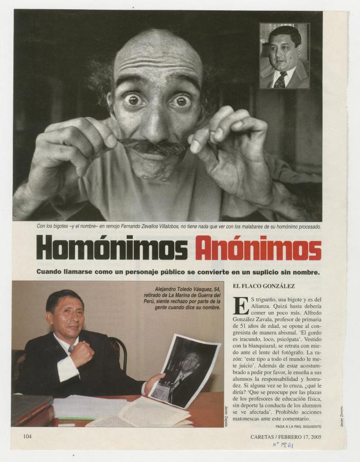 "Homónimos anónimos"