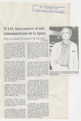 "El IAC hizo conocer el arte latinoamericano de la época"