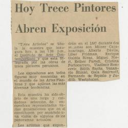 Hoy trece pintores abren exposición