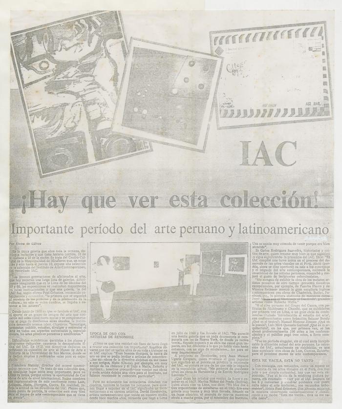 "¡Hay que ver esta colección! Importante período del arte peruano y latinoamericano"