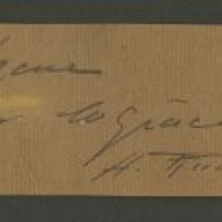 Parte del passepartout con manuscrito dirigido a Elena Izcue