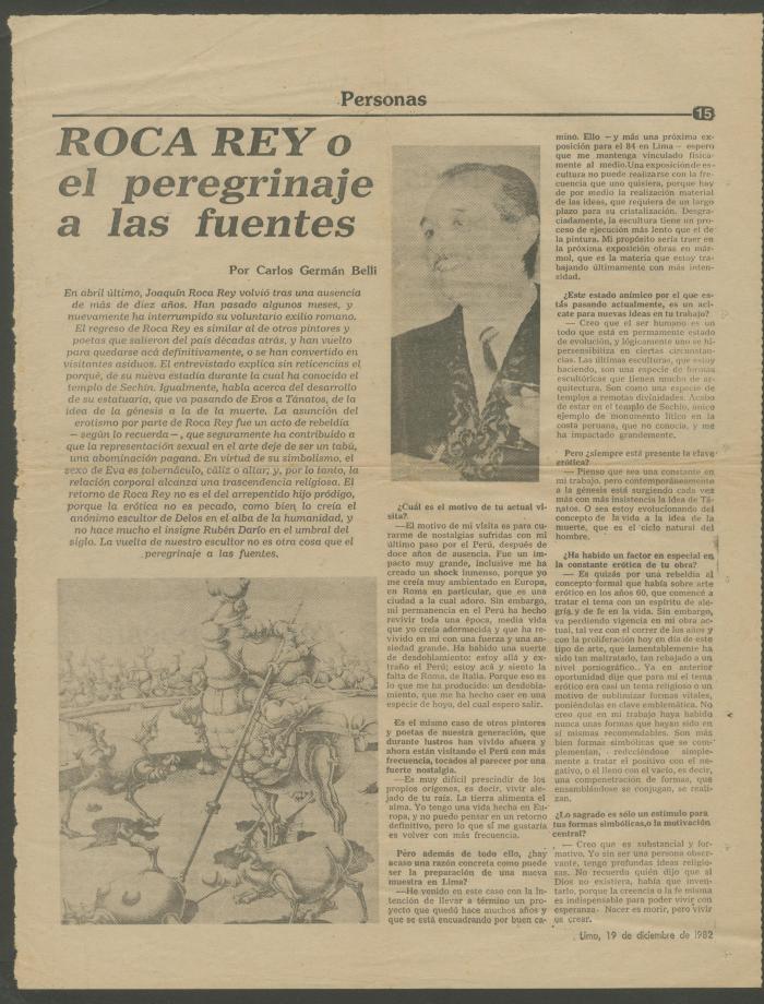 "Roca Rey o el peregrinaje a las fuentes"