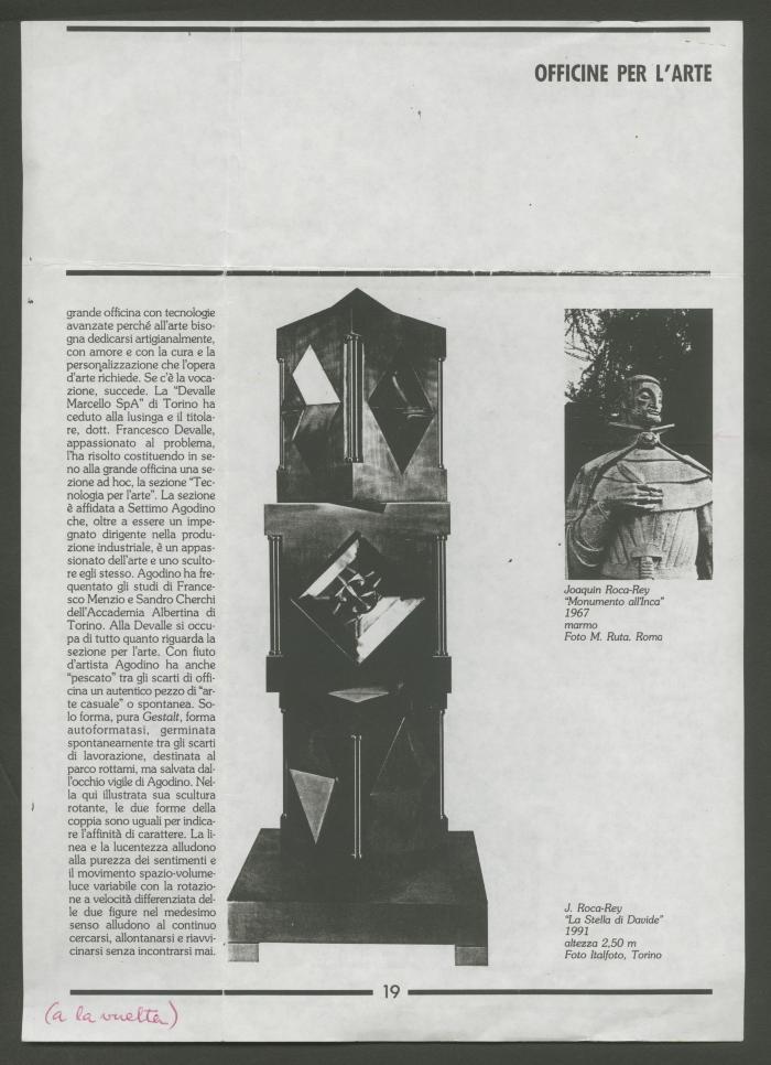 "Officine per l'arte: Joaquin Roca-Rey"