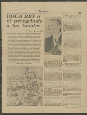 "Roca Rey o el peregrinaje a las fuentes"
