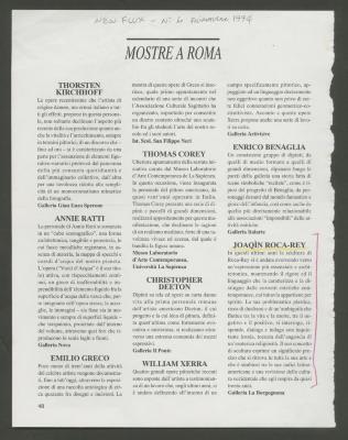 "Mostre a Roma: Joaquìn Roca-Rey"