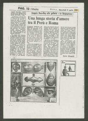 "Joaquin Roca-Rey alla galleria «La Borgognona»: Una lunga storia d'amore tra il Perù e Roma"