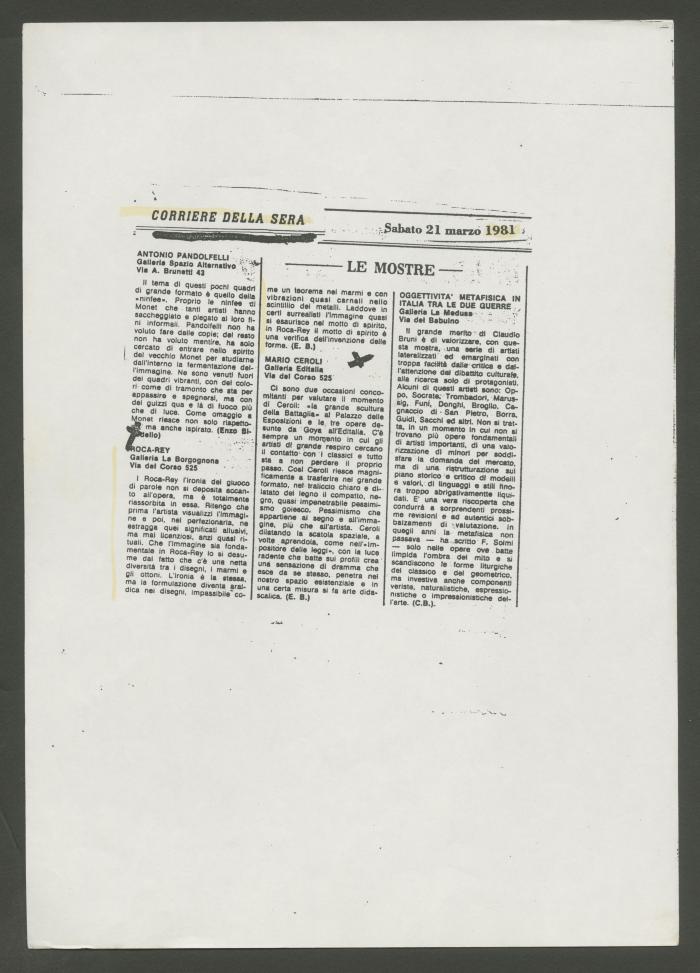 "Roca-Rey: Galleria La Borgognona"