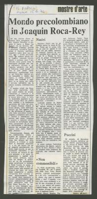 "Mondo precolombiano in Joaquin Roca-Rey"