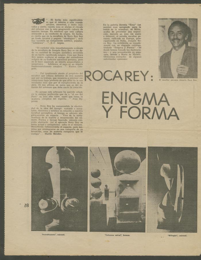"Roca Rey: Enigma y Forma"