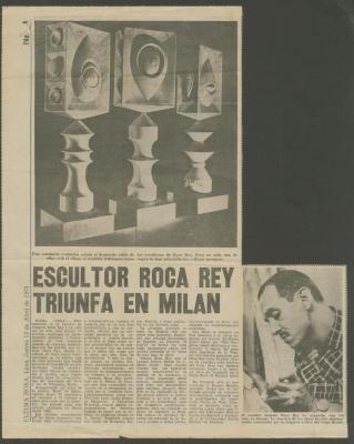 "Escultor Roca Rey triunfa en Milán"