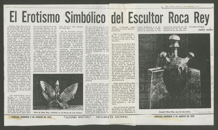 "El Erotismo Simbólico del Escultor Roca Rey"