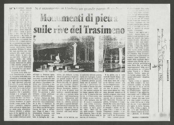 "Monumenti di pietra sulle rive del trasimeno"