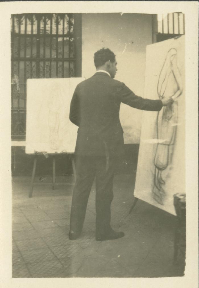 Sabogal pintando La tapada