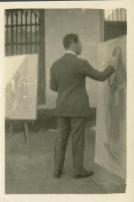 Sabogal pintando La tapada