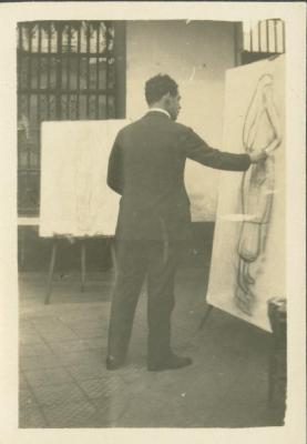 Sabogal pintando La tapada