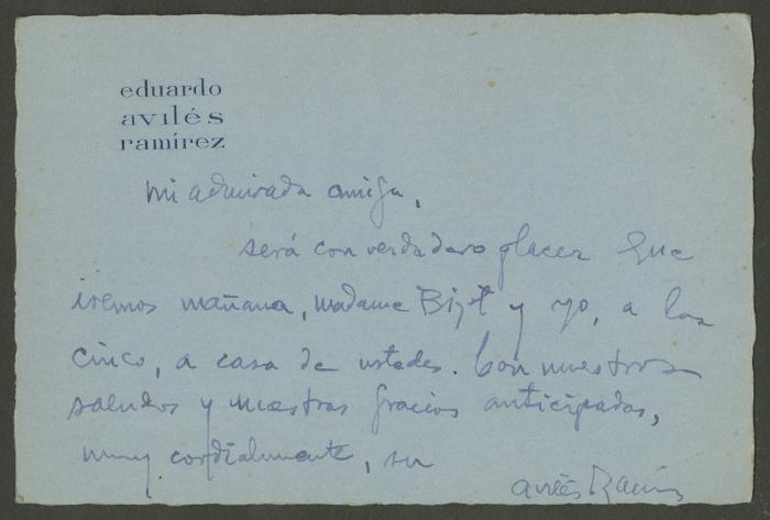 Tarjeta postal de Eduardo Avilés Ramírez