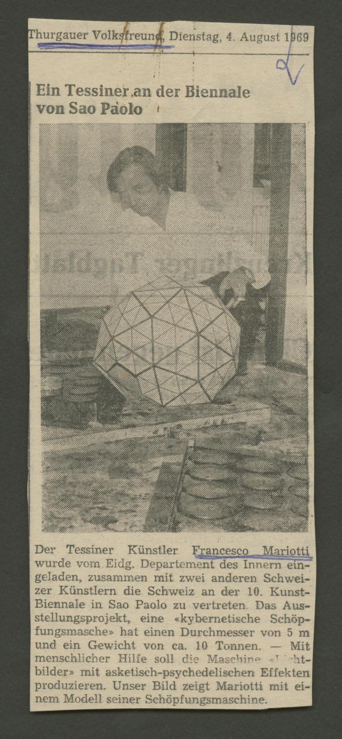 Ein Tessiner an der Biennale von Sao Paolo 