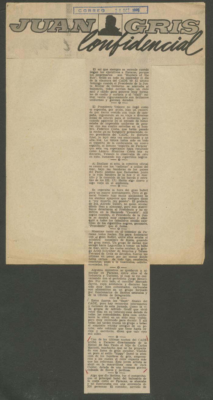 Juan Gris. Confidencial