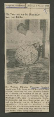 Ein Tessiner an der Biennale von Sao Paolo 