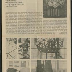 Schweizer Qualität für Brasilien. Vier Künstler vertreten die Schweiz an der zehnten Biennale von São Paulo