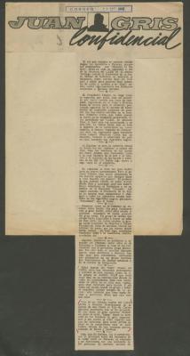 Juan Gris. Confidencial