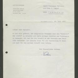 Carta del Sr Kohna Francesco Mariotti