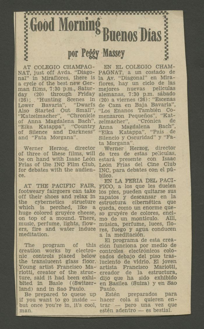 “Good Morning / Buenos Días”