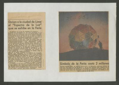 “Donan a la ciudad de Lima el ‘Espectro de la Luz’ que se exhibe en la Feria”.