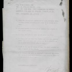 Fax de Óscar Arana a Francesco Mariotti