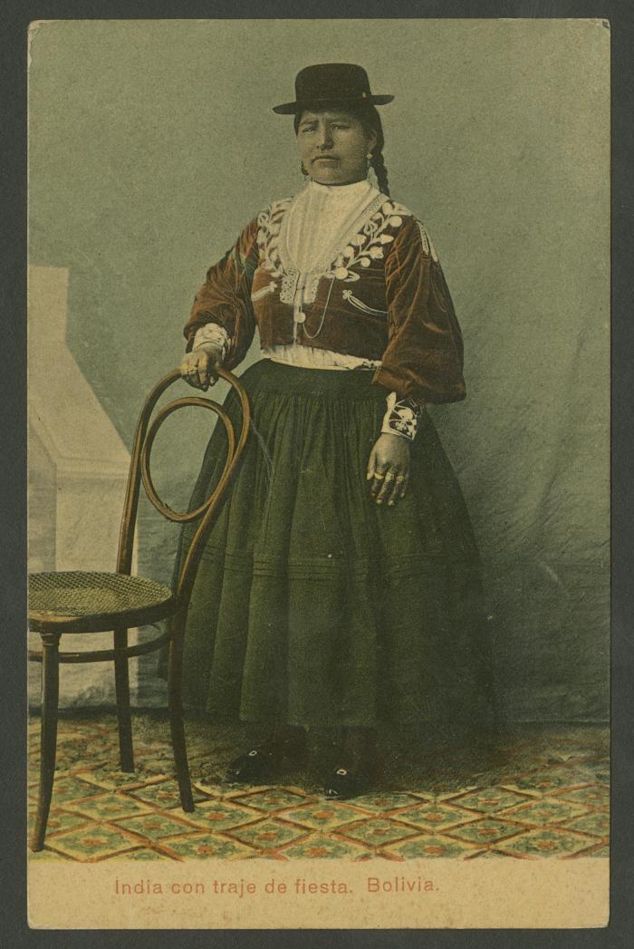 "India con traje de fiesta"