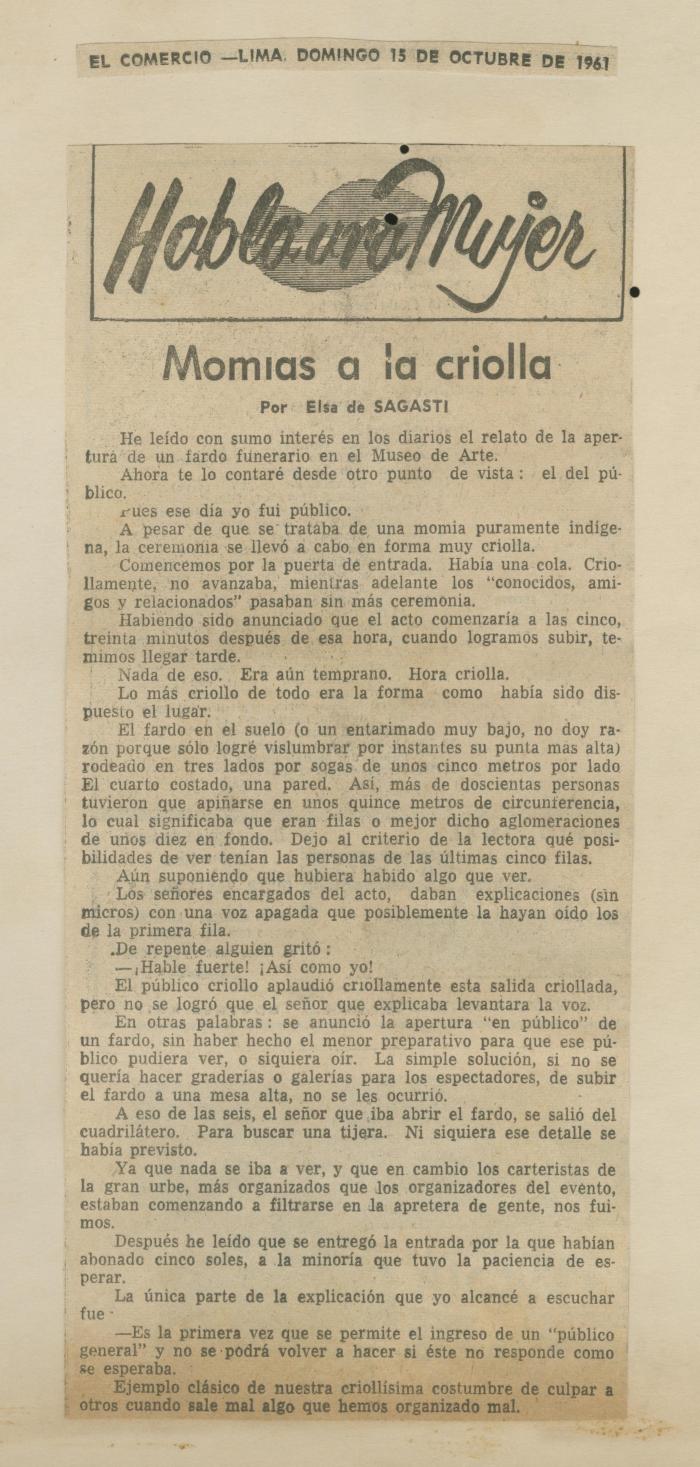 "Momias a la criolla"