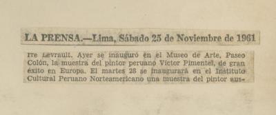 Inauguración de la muestra de Víctor Pimentel