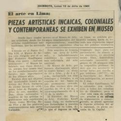 "Piezas artísticas incaicas, coloniales y contemporáneas se exhiben en museo"