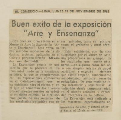 "Buen éxito de la exposición "Arte y Enseñanza""