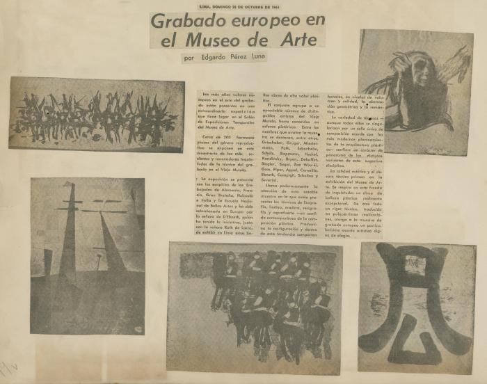 "Grabado europeo en el Museo de Arte"