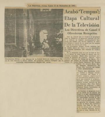 "Acabó "Tempus"; etapa cultural de la televisión"