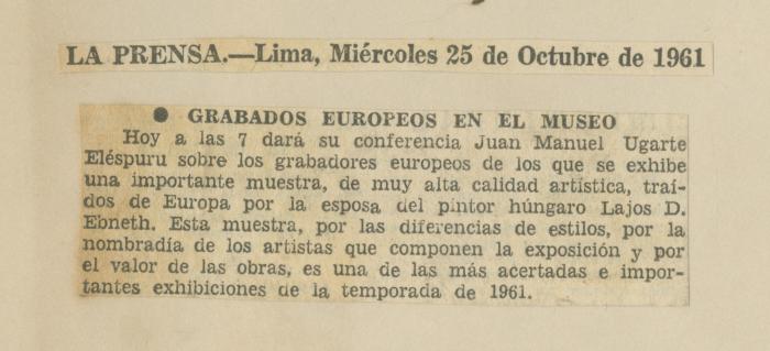 "Grabados europeos en el museo"