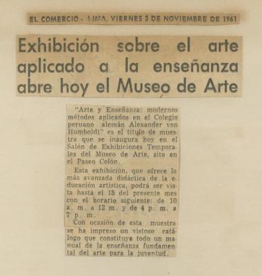 "Exhibición sobre el arte aplicado a la enseñanza abre hoy el Museo de Arte"