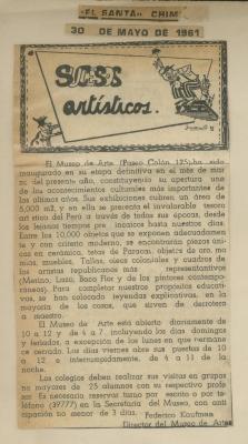 "Sucesos artísticos: Grabados y dibujos del Brasil"