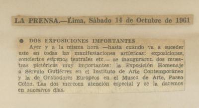 "Dos exposiciones importantes"